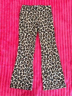 Zara Leopard Print Trousers in Tan Black Brown